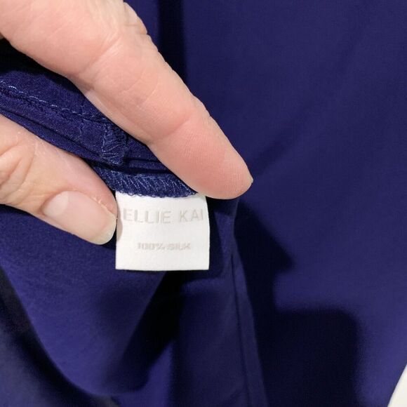 Ellie Kai | Silk Tank Top Sleeveless Blue Purple- Size 0 - Picture 5 of 6